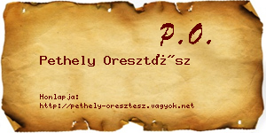 Pethely Oresztész névjegykártya